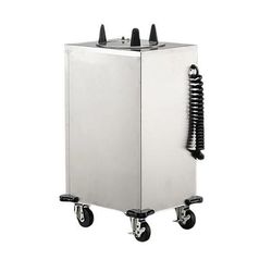 Lakeside 6110 22 1/2" Heated Mobile Dish Dispenser w/ (1) Column - Stainless, 240v/1ph, Silver