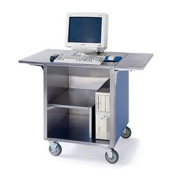 Lakeside 641-GRSAN 51 1/4"W Cash Register Stand w/ Stainless Top - 35"H, Gray Sand