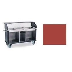 Lakeside 682-20 RED Serv'n Express Kiosk Type Food Cart w/ Enclosed Cabinet, 77 1/4"L x 28 1/4"W x 52 1/2"H, Red