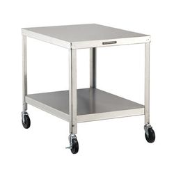 Lakeside 718 25 1/4" Mixer Table w/ All Stainless Undershelf Base, Mobile, 33 1/4"D, Stainless Steel