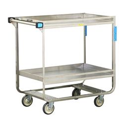 Lakeside 729 2 Level Stainless Utility Cart w/ 700 lb Capacity, Raised Ledges, Silver