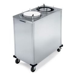 Lakeside 991 35 1/8" Mobile Dish Dispenser for Oval Platters w/ 2 Columns, Stainless, Silver