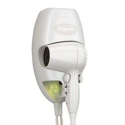 Conair Hospitality 134W Wall-Mount Hair Dryer w/ LED Night Light - (2) Heat/Speed Settings, White