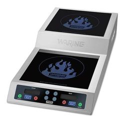 Waring WIH800 Countertop Commercial Induction Cooktop w/ 2 Burners, 208-240v/1ph, Stainless Steel
