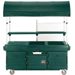 Cambro KVC854C519 Kiosk Type Food Cart w/ Cover & Lockable Storage, 85 1/8"L x 33 1/2"W x 94"H, Green, 4 Pan Wells, Canopy