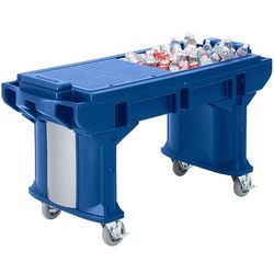 Cambro VBRTL5186 52 9/32" Versa Food Bar Cold Food Bar - 4 Pan Capacity, Floor Model, Navy Blue, Low Height, Standard Casters