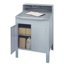 Winholt RDSWNSS-5 Receiving Desk w/ Cabinet - 32 1/2"W x 30"D x 53"H, Stainless Steel, Blue