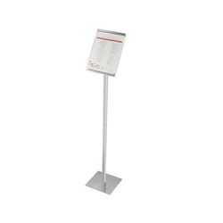 Cal-Mil 1153-46-74 46" Freestanding Sign Display Stand - 8 1/2" x 11" Frame, Metal, Silver
