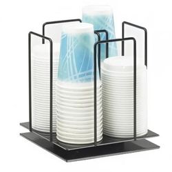 Cal-Mil 1212-3 Cup & Lid Organizer, 4 Compartment, All Cup Types, Black