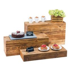 Cal-Mil 166-7-99 Rectangular Display Riser Crate - 20 1/2"L x 7"W x 7"H, Reclaimed Wood, Brown
