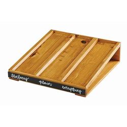 Cal-Mil 22062-99 Write On Bagel Holder Base - 15"W x 16"D, 4 1/4"H, Reclaimed Wood, Brown
