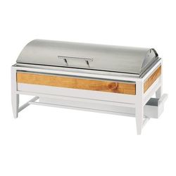 Cal-Mil 22113-15 Monterey Full Size Chafer w/ Hinged Lid - 22 1/4"W x 14 1/4"D x 12 1/2"H, White, Full-Size