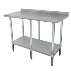 Advance Tabco FMG-309 108" 16 ga Work Table w/ Undershelf & 304 Series Stainless Steel Top, 1 1/2" Backsplash