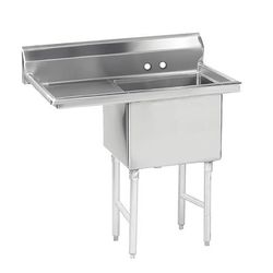 Advance Tabco FS-1-2424-18L 44 1/2" 1 Compartment Sink w/ 24"L x 24"W Bowl, 14" Deep, Stainless Steel