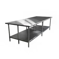 Advance Tabco GLG-2411 132" 14 ga Work Table w/ Undershelf & 304 Series Stainless Steel Flat Top