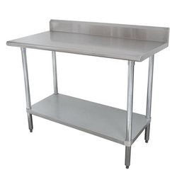 Advance Tabco KMSLAG-246-X 72" 16 ga Work Table w/ Undershelf & 304 Series Stainless Steel Top, 5" Backsplash