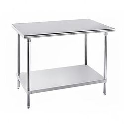 Advance Tabco MG-3611 132" 16 ga Work Table w/ Undershelf & 304 Series Stainless Steel Flat Top
