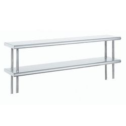 Advance Tabco ODS-12-96R 96" Old Style Table Mount Shelf - 2 Deck, Rear Turn Up, 12"L, 18 ga 430 Stainless Steel