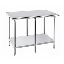 Advance Tabco SAG-309 108" 16 ga Work Table w/ Undershelf & 430 Series Stainless Steel Flat Top