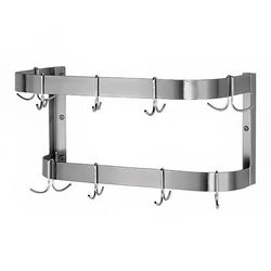 Advance Tabco SW-72-EC 72" Wall-Mount Pot Rack w/ (18) Double Hooks, Stainless Steel, 18 Double Hooks