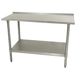 Advance Tabco TTF-306 72" 18 ga Work Table w/ Undershelf & 430 Series Stainless Steel Top, 1 1/2" Backsplash
