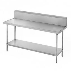Advance Tabco VKS-303 36" 14 ga Work Table w/ Undershelf & 304 Series Stainless Steel Top, 10" Backsplash