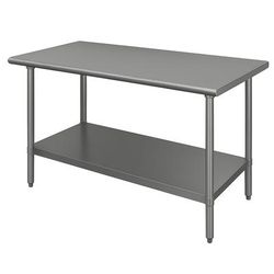 Advance Tabco VLG-485 60" 14 ga Work Table w/ Undershelf & 304 Series Stainless Steel Flat Top