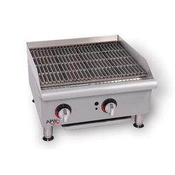 APW Wyott GCRB-24S NG 24" Gas CharRock Broiler w/ Cast Iron Grates, Natural Gas, Stainless Steel, Gas Type: NG