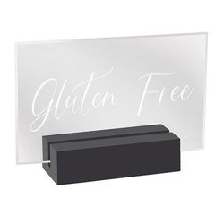 Cal-Mil 22336-4-13 Gluten Free Tabletop Sign - 3 1/2"L x 1"W x 2 1/2"H, Acrylic/Black Wood