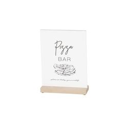 Cal-Mil 22361-811-71 Tabletop Sign w/ Acrylic Insert & Maple Wood Base - 8 1/2" x 11", Brown