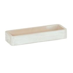 Cal-Mil 22384-3-113 Rectangular 3 Compartment Condiment Jar Display - Clear/White-Washed, Beige