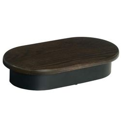 Cal-Mil 22411-3-112 Oval Display Riser - 18" x 10" x 3", Dark Stained Oak Wood/Black Metal, Brown