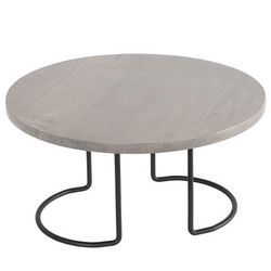 Cal-Mil 22434-6-110 12" Round Display Riser - 6 1/2"H, Gray Washed Oak/Wire Frame