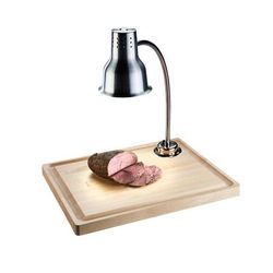 Cal-Mil 3490-71 110/1 Carving Station w/ 1 Lamp & Maple Cutting Board - 20" x 24", 110v, Silver