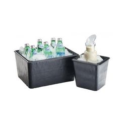 Cal-Mil 3552-12-65M Rectangular Ice Housing - 20"L x 12"W x 7"H, Melamine, Black