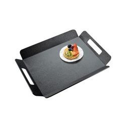 Cal-Mil 958-1-13 Rectangular Room Service Tray - 22 1/2" x 17", Plastic, Black