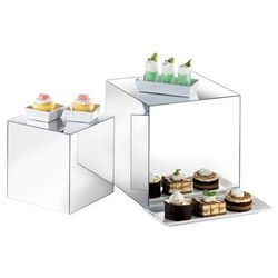 Cal-Mil MC700 Mirror Display Riser Cubes - Nestable, Acrylic, Clear
