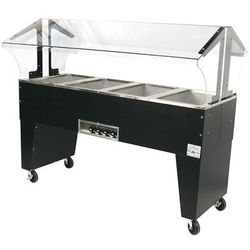 Advance Tabco B4-120-B-S 62 7/16" Hot Food Table w/ 4 Wells & Open Base, 120v, Black