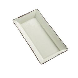 American Metalcraft AWMEL23 18" x 8 1/4" Rectangular Platter - Melamine, Antique White