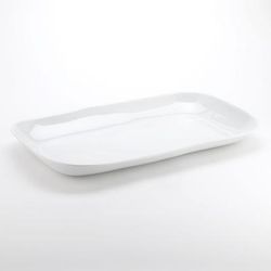 American Metalcraft CPL21CL 21" x 12 7/8" Rectangular Platter - Melamine, Cloud, White