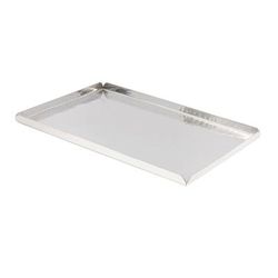 American Metalcraft HMST12 Rectangular Tray - 12x8 1/4" Hammered-Finish Stainless, Silver