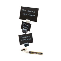 American Metalcraft TAGA8WT Mini Chalk Card w/ Chalk Marker, 3x2", Black