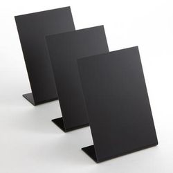 American Metalcraft TBABLA6 Tabletop Chalkboard - 4 1/8"L x 1 3/4"W x 5 7/8"H, Black, Stand-Alone