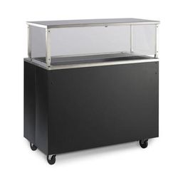 Vollrath 39959 60" Affordable Portable Cold Food Bar - 4 Pan Capacity, Floor Model, Walnut Woodgrain, Brown
