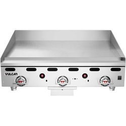 Vulcan MSA36-30 LP 36" Gas Commercial Griddle w/ Thermostatic Controls - 1" Steel Plate, Liquid Propane, Snap-action Thermostatic Controls, 81,000 BTU - LP, Stainless Steel, Gas Type: LP