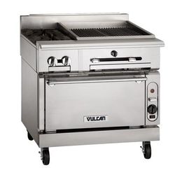 Vulcan VTC36C LP 36" Commercial Gas Range w/ Charbroiler & Convection Oven, Liquid Propane, Stainless Steel, Gas Type: LP