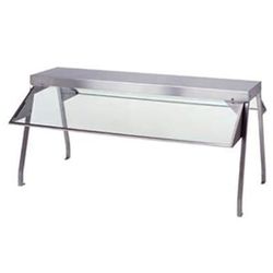 Duke 837 Buffet Shelf w/ 2 Glass Sneeze Guards, 58 3/8" x 10 1/2" x 20", 2 Sneeze Guards, 1/4" Acrylic End Guards, Silver