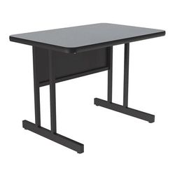 Correll CS2448-15-09-09 Rectangular Desk Height Work Station, 48"W x 24"D - Gray Granite/Black T-Mold