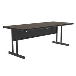 Correll CS3048-01-09-09 Rectangular Desk Height Work Station, 48"W x 30"D - Walnut/Black T-Mold, Brown