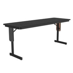 Correll SP2472PX-07 24 x 72" Panel Leg Seminar and Training Table, 29" H, Black Granite/Black